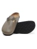 Comfortfusse Leder-Clogs in Grau