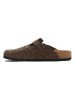Comfortfusse Leren clogs bruin/zwart