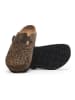 Comfortfusse Leren clogs bruin/zwart