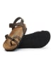 Comfortfusse Leder-Zehensandalen in Braun/ Schwarz