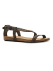 Comfortfusse Leren sandalen bruin/zwart