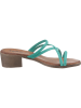 Heine Leren slippers turquoise