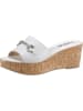 Heine Leren sleehakslippers wit