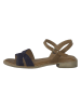 Marco Tozzi Leren sandalen donkerblauw/lichtbruin