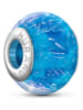 VALENTINA BEADS Zilveren-/glazen bead blauw