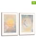 Orangewallz Druki artystyczne (2 szt.) "Sun & Moon" w ramce - 50 x 70 cm