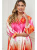 Plus Size Company Jurk roze/oranje/wit