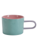 Miss Étoile Filiżanka w kolorze jasnoróżowo-turkusowym do kawy - 13 x 6,5 x 8 cm