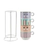 Miss Étoile 5-delige set: koffiekoppen meerkleurig - (H)8 x Ø 9 cm