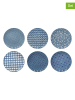 Ard'time 6-delige set: dessertborden "Sugar" blauw - Ø 20 cm