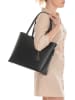 Mia Tomazzi Leder-Schultertasche "Gracchi" in Schwarz - (B)35 x (H)30 x (T)15 cm