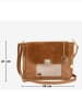 Mia Tomazzi Leren schoudertas "Dergano" camel - (B)30 x (H)35 x (D)15 cm