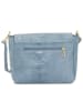 Mia Tomazzi Leren schoudertas "Dergano" lichtblauw - (B)21 x (H)26 x (D)16 cm