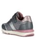 Geox Skórzane sneakersy "Fastics" w kolorze szaro-jasnoróżowym
