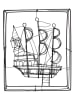 Kare Figurka dekoracyjna "Sail Boat" w kolorze czarnym - 23 x 28 x 8 cm