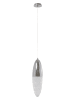 Kare Hanglamp "Frozen" Chrom/transparant - (H)60 x Ø 14 cm