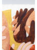 Kare Poduszka "Artistic Hands" w kolorze białym ze wzorem - 50 x 30 cm