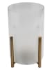 Kare Windlicht "Pillar" wit/goudkleurig - (H)25 x Ø 19 cm