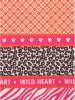 Zwillingsherz Henkeltasche in Pink/ Orange - (B)41 x (H)32 x (T)16 cm