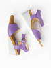 Zapato Skórzane sandały w kolorze fioletowym na koturnie