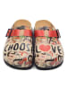 Calceo Clogs in Beige/ Bunt