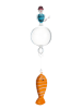 LEONARDO Glasfigur "Angler" in Transparent/ Blau/ Orange