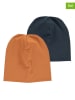 Fred´s World by GREEN COTTON Czapki beanie (2 szt.) w kolorze brązowo-granatowym