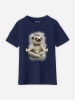 WOOOP Shirt "Sloth Meditate" in Dunkelblau
