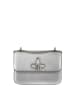 HOUSE OF FLORENCE Leder-Umhängetasche "Beatrice" in Silber - (B)18 x (H)13 x (T)8 cm