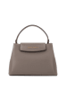 HOUSE OF FLORENCE Leder-Henkeltasche "Sara" in Taupe - (B)21 x (H)14 x (T)10 cm