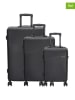 Beagles 3tlg. Hardcase-Trolleyset "Beagles" in Schwarz