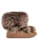 UGG Skórzane botki "Posh Mini Fur" w kolorze jasnobrązowym