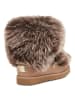 UGG Skórzane botki "Posh Mini Fur" w kolorze jasnobrązowym