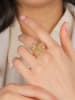WOOW Vergulde ring met edelstenen