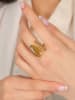 WOOW Vergulde ring met edelsteen