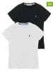 Polo Club 2er-Set: Shirts in Schwarz/ Weiß
