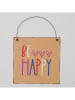 Boltze 4er-Set: Schilder "Happy" in Bunt - (L)17 x (B)17 cm