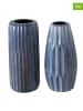 Boltze 2er-Set: Vasen "Aquarel" in Blau - (H)24 cm