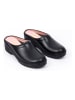 Moosefield Leren clogs zwart