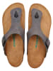 Comfortfusse Leder-Zehentrenner in Grau