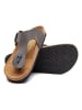 Comfortfusse Leder-Zehentrenner in Grau