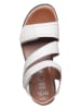 Ara Shoes Skórzane sandały w kolorze białym na koturnie