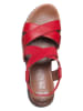 Ara Shoes Skórzane sandały w kolorze czerwonym na koturnie