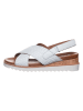 Ara Shoes Skórzane sandały w kolorze białym na koturnie