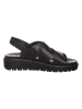 Ara Shoes Skórzane sandały w kolorze czarnym na koturnie