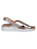 Ara Shoes Skórzane sandały w kolorze srebrnym na koturnie