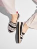 Flip Flop Espadrilles in Schwarz/ Weiß