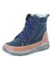 lamino Leder-Boots in Blau/ Hellbraun