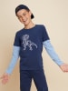 lamino Longsleeve in Dunkelblau/ Hellblau