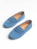 John Scott Leren mocassins blauw